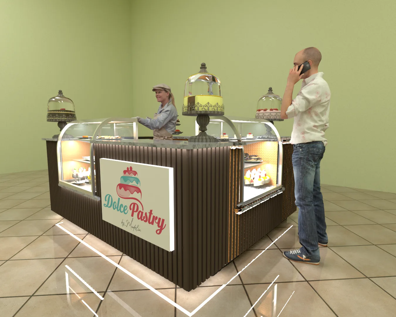 Kiosco comercial Dolce Pastry - perspectiva