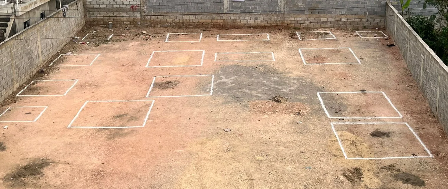 Replanteo de zapatas en terreno